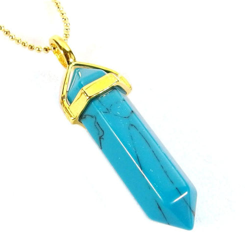 Turquoise Howlite Gemstone Pendant Necklace